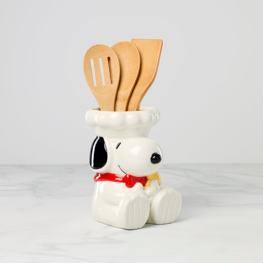 Chef Snoopy Figural Utensil Crock 4-Piece Set