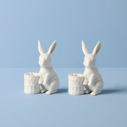 Wicker Creek Bunny Candle Holders, Set of 2