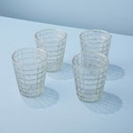 Ruffle Glass Lattice Tumblers, Set of 4